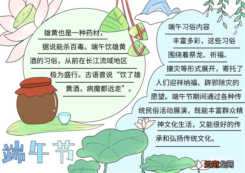 端午节的手抄报内容模板 端午节手抄报内容