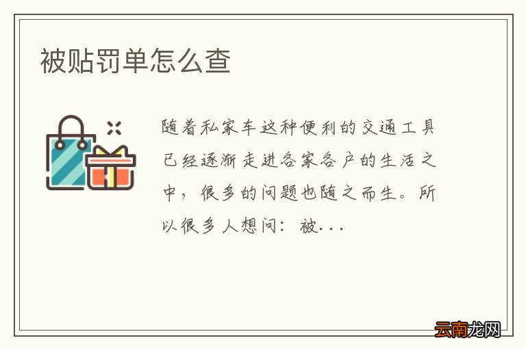 被贴罚单怎么查