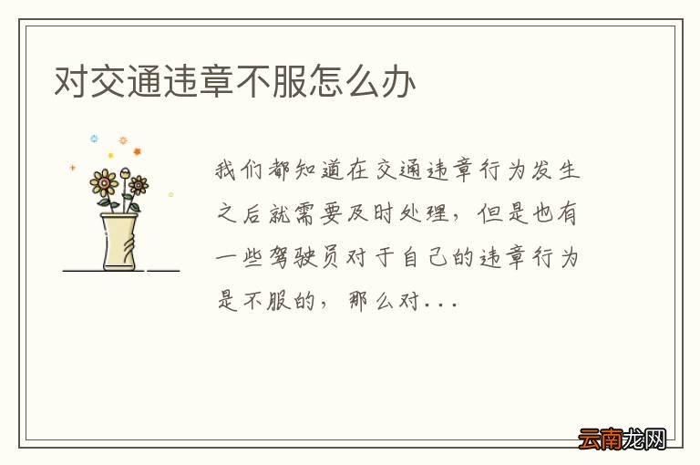对交通违章不服怎么办