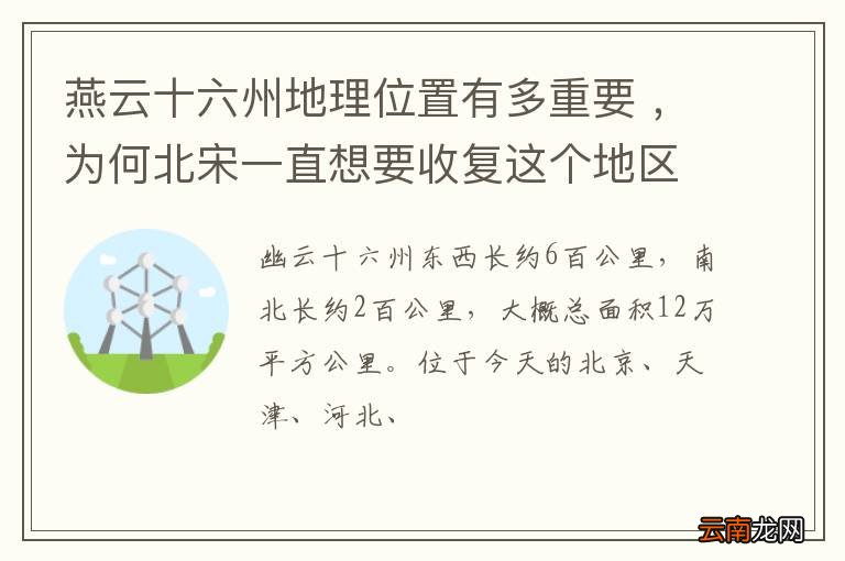 燕云十六州地理位置有多重要 ，为何北宋一直想要收复这个地区?