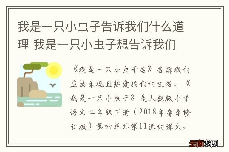我是一只小虫子告诉我们什么道理 我是一只小虫子想告诉我们