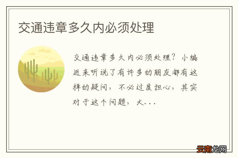 交通违章多久内必须处理