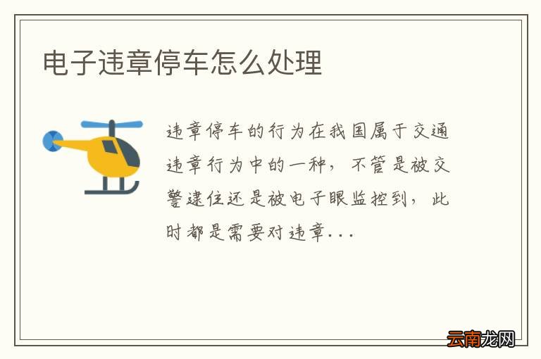 电子违章停车怎么处理