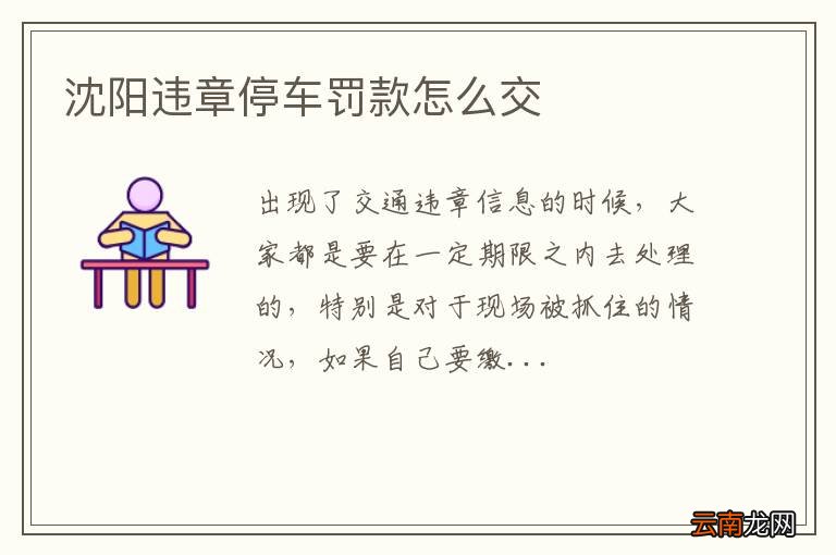 沈阳违章停车罚款怎么交