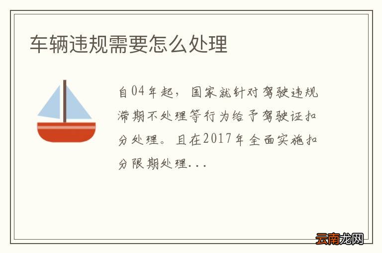 车辆违规需要怎么处理