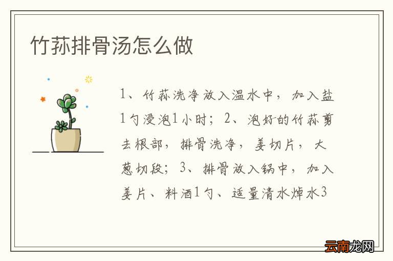 竹荪排骨汤怎么做