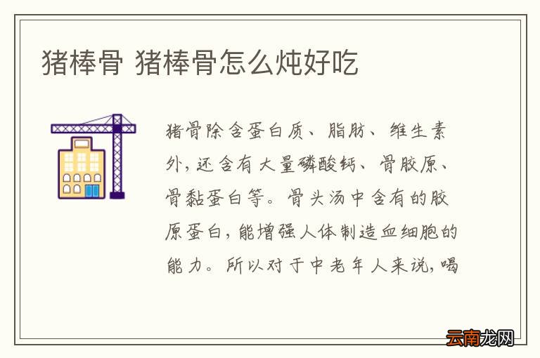 猪棒骨 猪棒骨怎么炖好吃