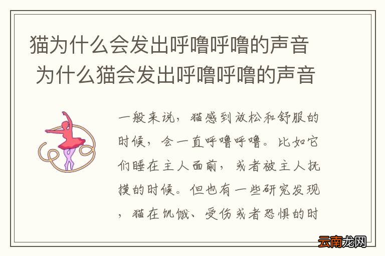 猫为什么会发出呼噜呼噜的声音 为什么猫会发出呼噜呼噜的声音