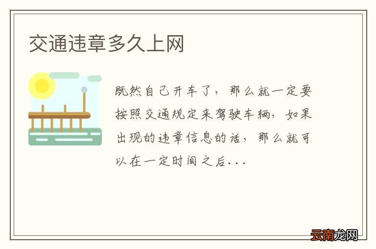 交通违章多久上网
