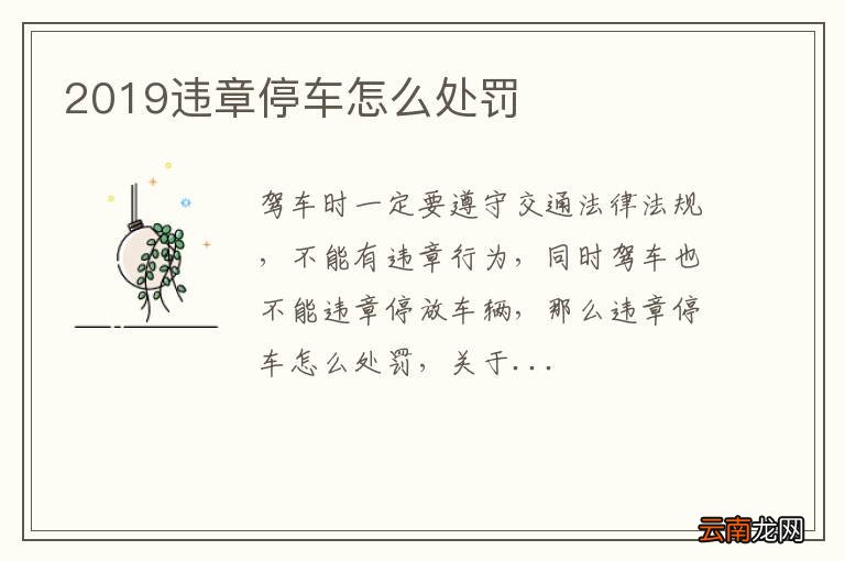 2019违章停车怎么处罚