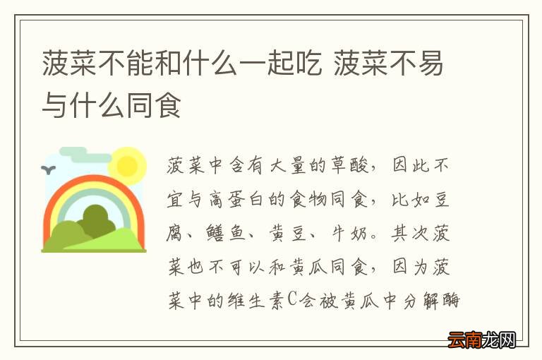 菠菜不能和什么一起吃 菠菜不易与什么同食
