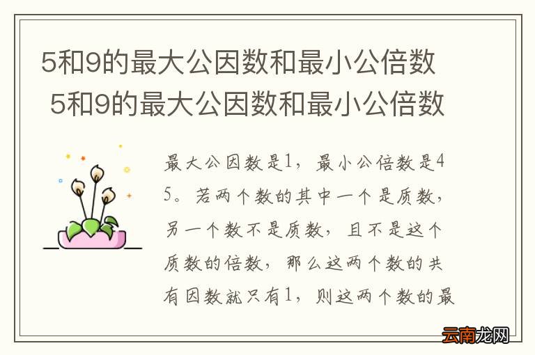 5和9的最大公因数和最小公倍数 5和9的最大公因数和最小公倍数是什么