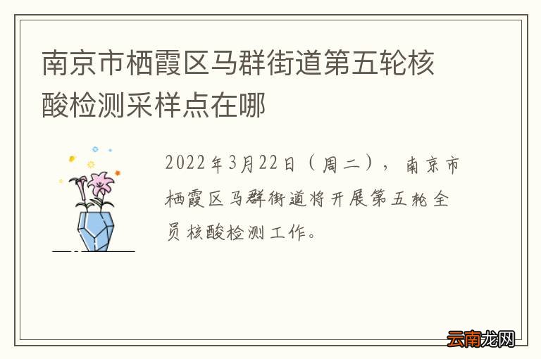 南京市栖霞区马群街道第五轮核酸检测采样点在哪