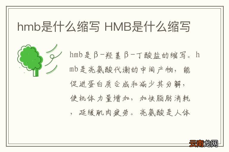 hmb是什么缩写 HMB是什么缩写