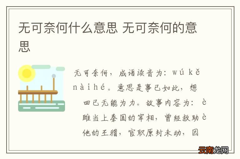 无可奈何什么意思 无可奈何的意思