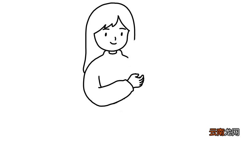 小孩吃元宵简笔画