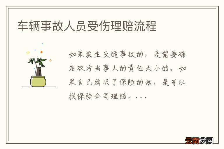 车辆事故人员受伤理赔流程