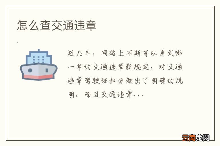 怎么查交通违章