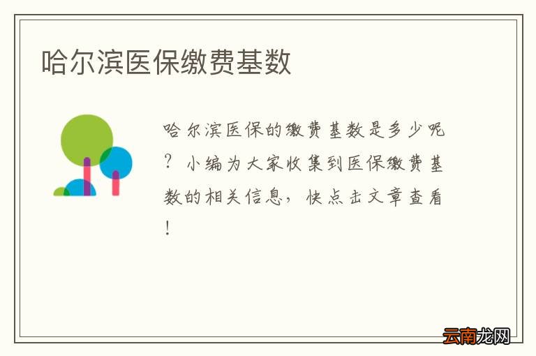 哈尔滨医保缴费基数