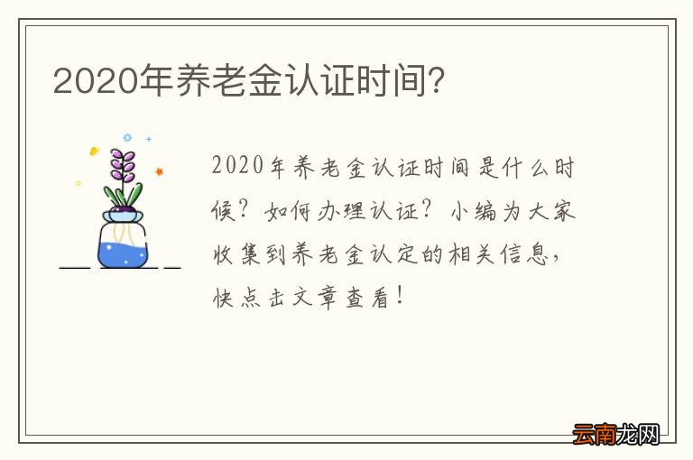 2020年养老金认证时间？