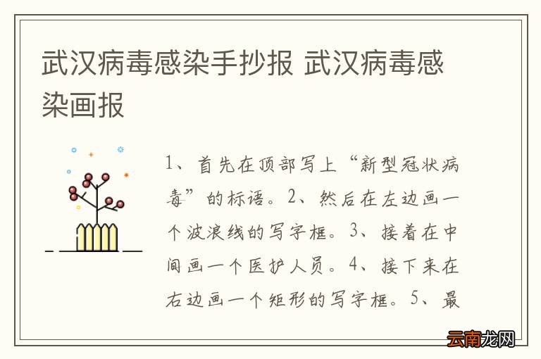 武汉病毒感染手抄报 武汉病毒感染画报