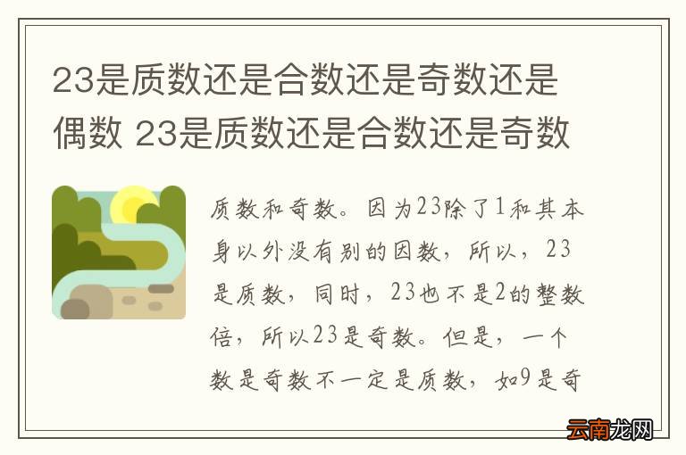 23是质数还是合数还是奇数还是偶数 23是质数还是合数还是奇数还是偶数啊