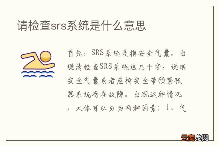 请检查srs系统是什么意思