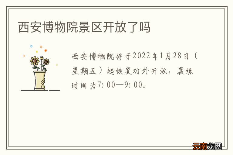 西安博物院景区开放了吗