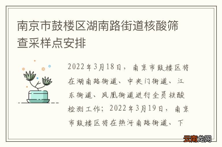 南京市鼓楼区湖南路街道核酸筛查采样点安排
