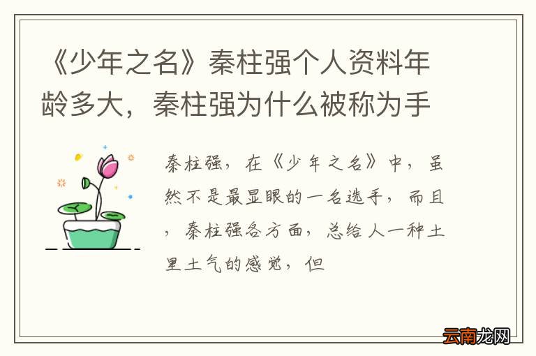 《少年之名》秦柱强个人资料年龄多大，秦柱强为什么被称为手艺人