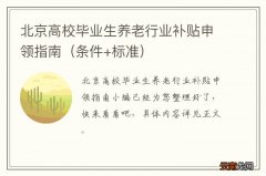 条件+标准 北京高校毕业生养老行业补贴申领指南