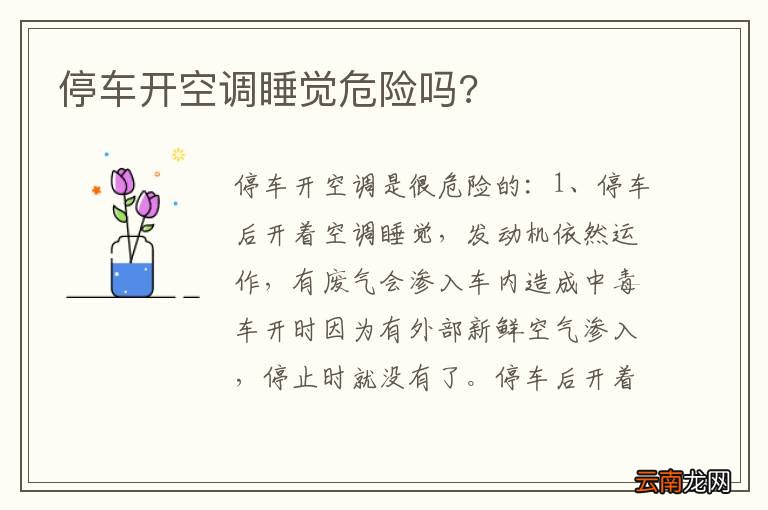停车开空调睡觉危险吗?