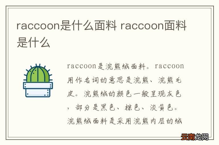 raccoon是什么面料 raccoon面料是什么