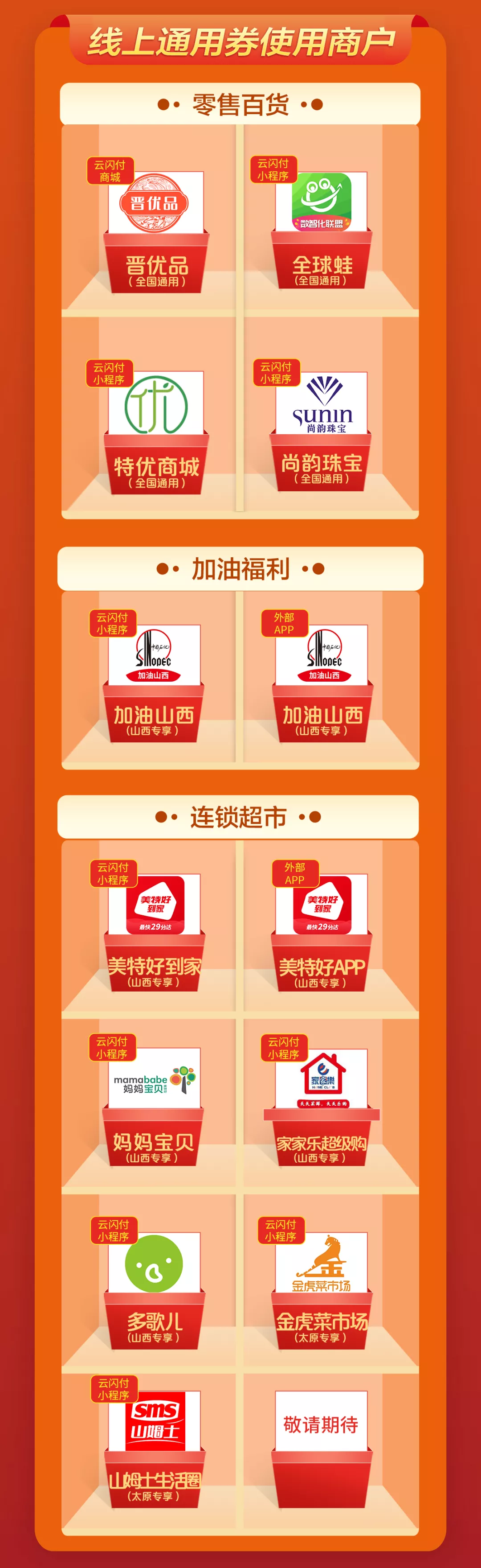太原政府数字消费券有哪些种类?