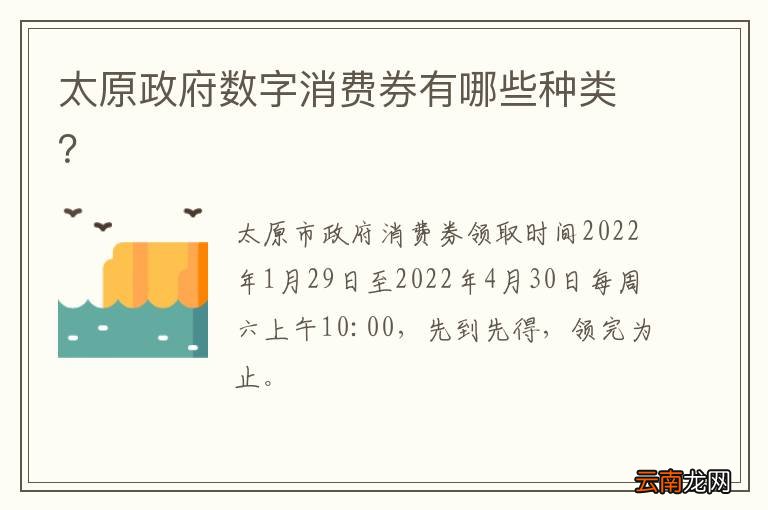 太原政府数字消费券有哪些种类?