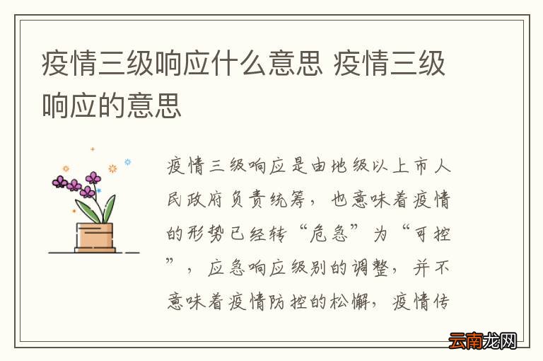 疫情三级响应什么意思 疫情三级响应的意思