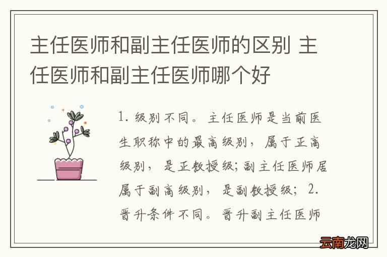 主任医师和副主任医师的区别 主任医师和副主任医师哪个好