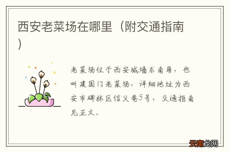 附交通指南 西安老菜场在哪里