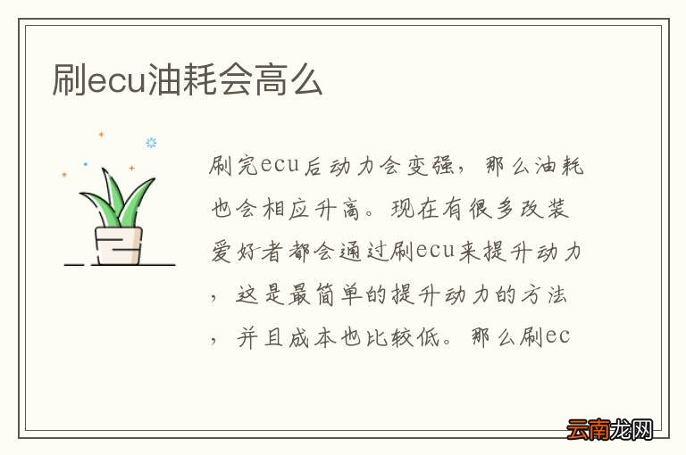 刷ecu油耗会高么