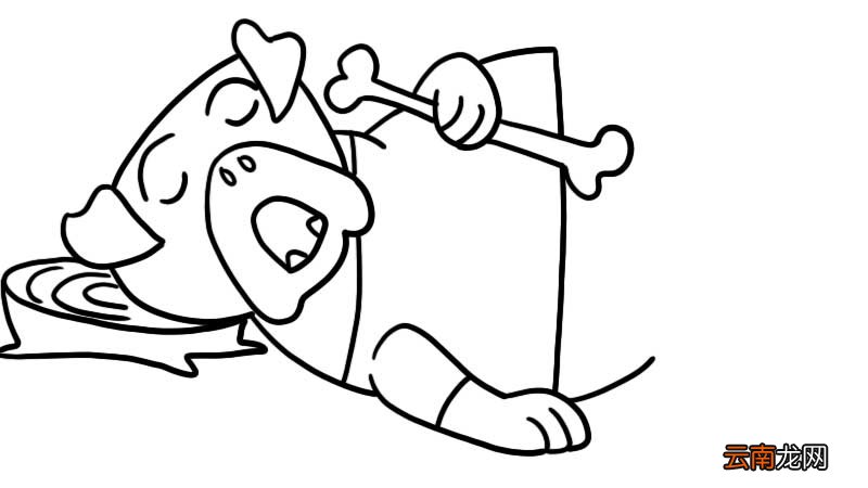 贪睡的沙皮狗简笔画