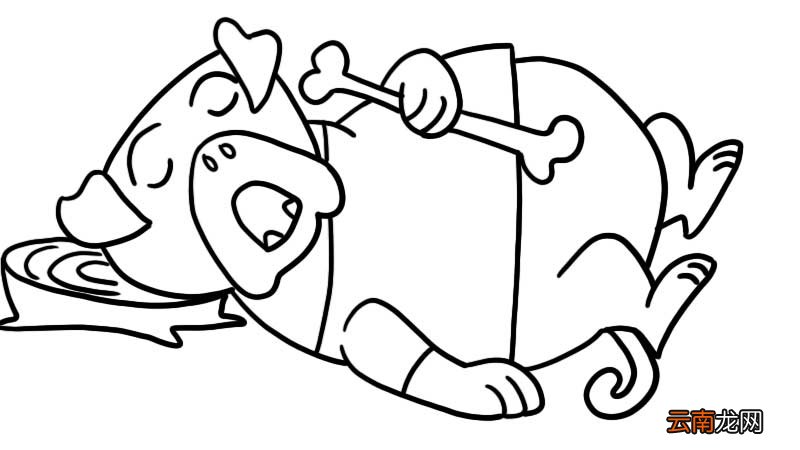 贪睡的沙皮狗简笔画