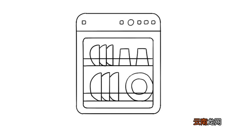 洗碗机简笔画怎么画