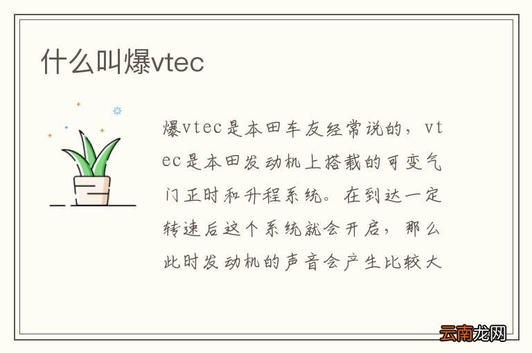 什么叫爆vtec