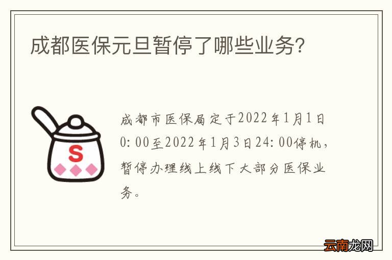 成都医保元旦暂停了哪些业务？