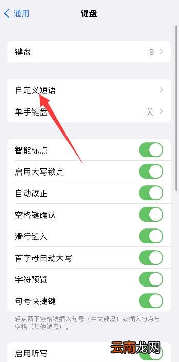 iPhone手机自定义短语打不出来