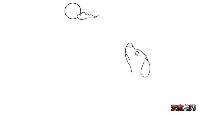 天狗望月简笔画天狗望月简笔画的画法