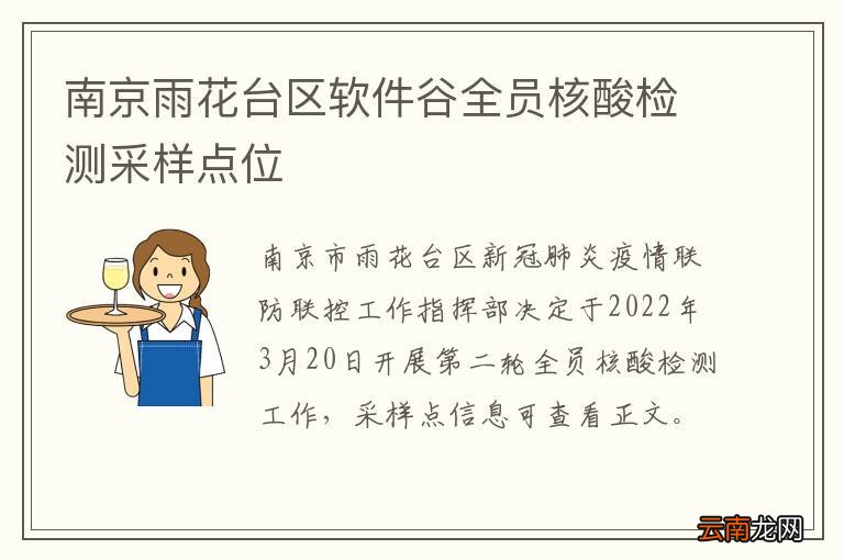 南京雨花台区软件谷全员核酸检测采样点位