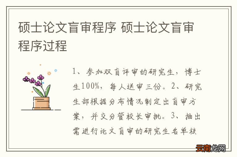 硕士论文盲审程序 硕士论文盲审程序过程