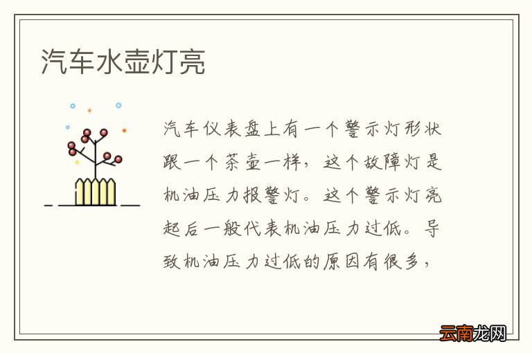 汽车水壶灯亮