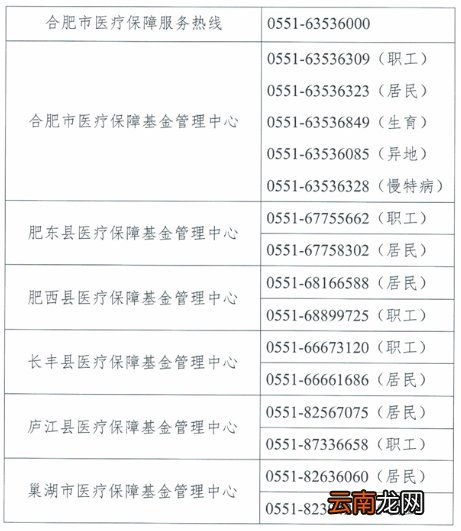 合肥市医疗保障经办机构地址和电话